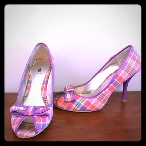 Bakers Plaid Peep-toe Heels